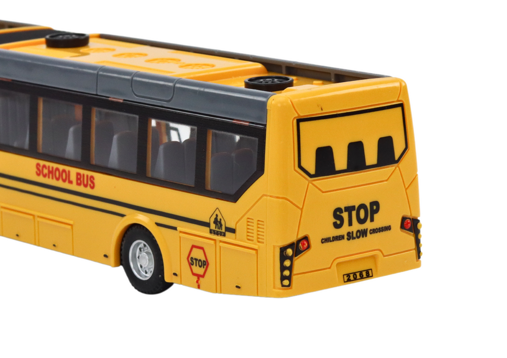Nuotoliniu būdu valdomas mokyklinis autobusas lean toys, geltonas, 37x5x4 cm