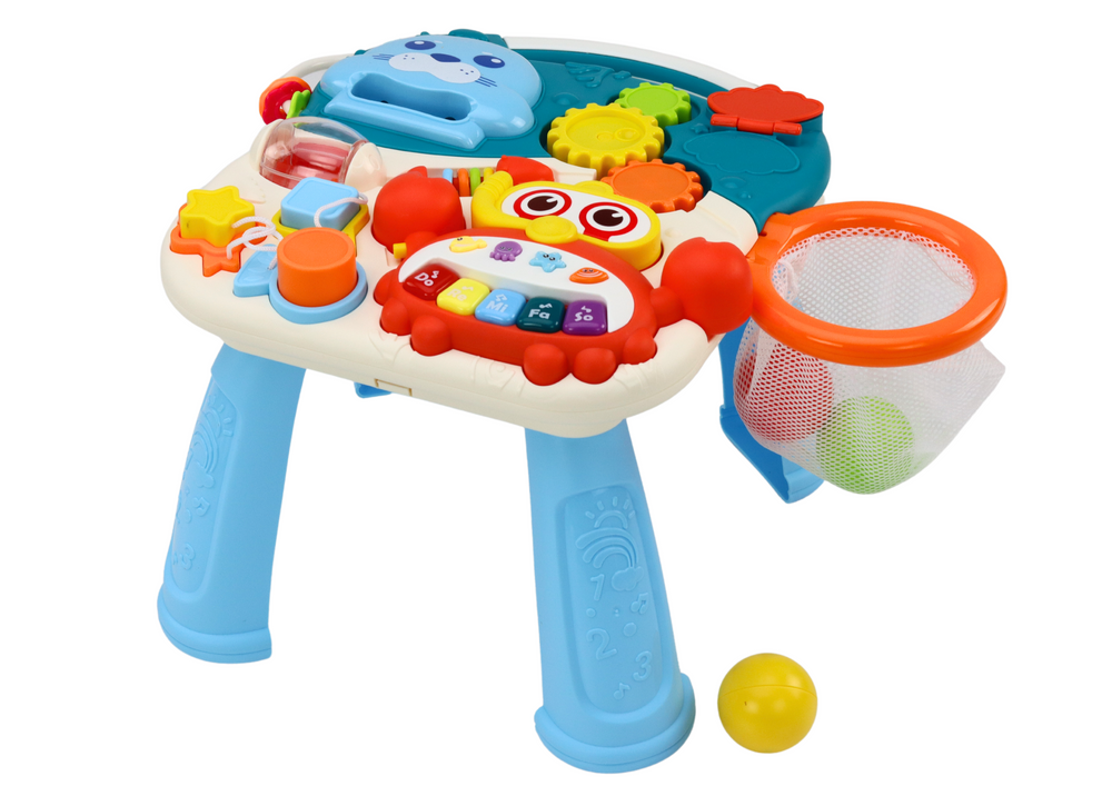 Edukacinis stumdukas-stalas 2in1 walker, mėlynas