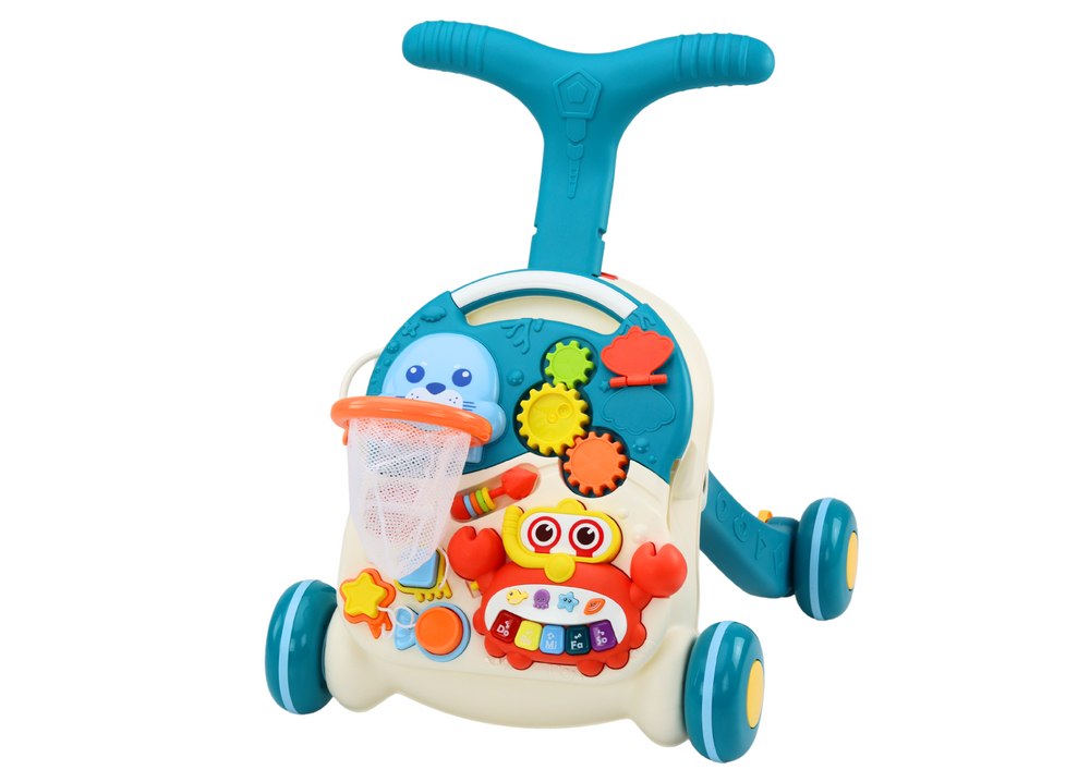 Edukacinis stumdukas-stalas 2in1 walker, mėlynas