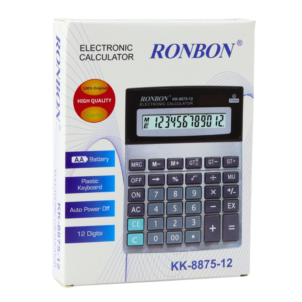 Skaičiuotuvas ronbon kk-8875-12 su 12 skaitmenų ekranu