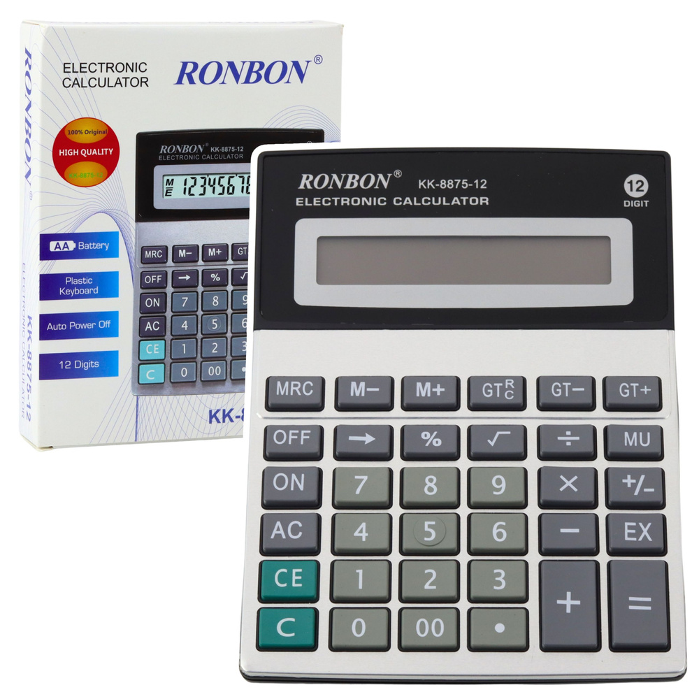 Skaičiuotuvas ronbon kk-8875-12 su 12 skaitmenų ekranu