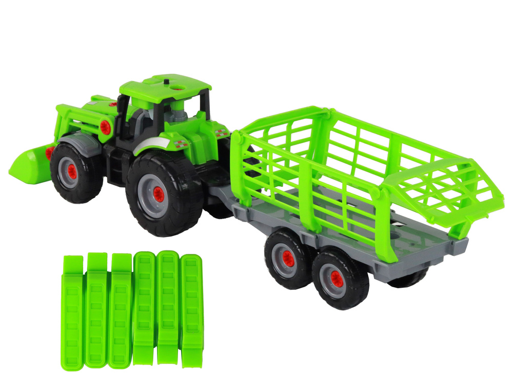 Surenkamas traktorius su priedais lean toys