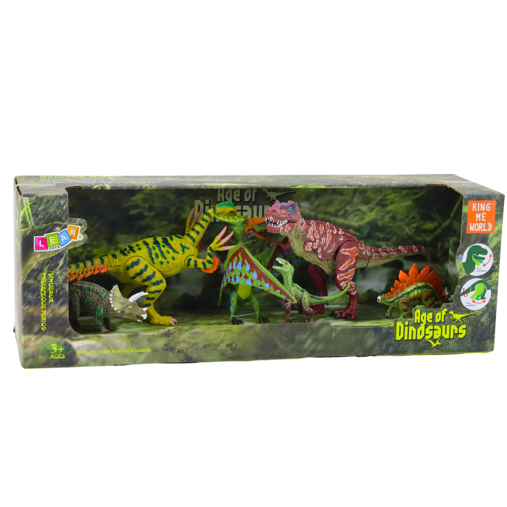 Dinozaurų figūrėlių rinkinys su judančiomis dalimis, 6 vnt.