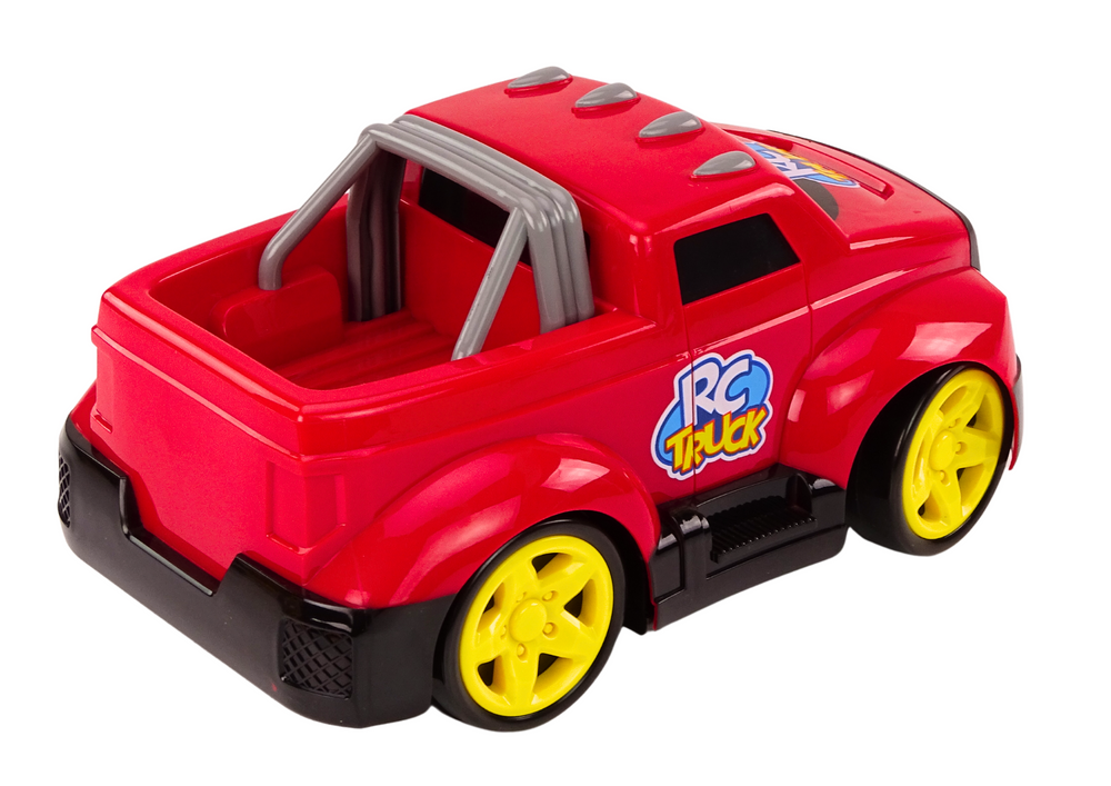 Nuotoliniu būdu valdomas raudonas policijos automobilis su šviesomis ir garsais, 30x17.5x13 cm