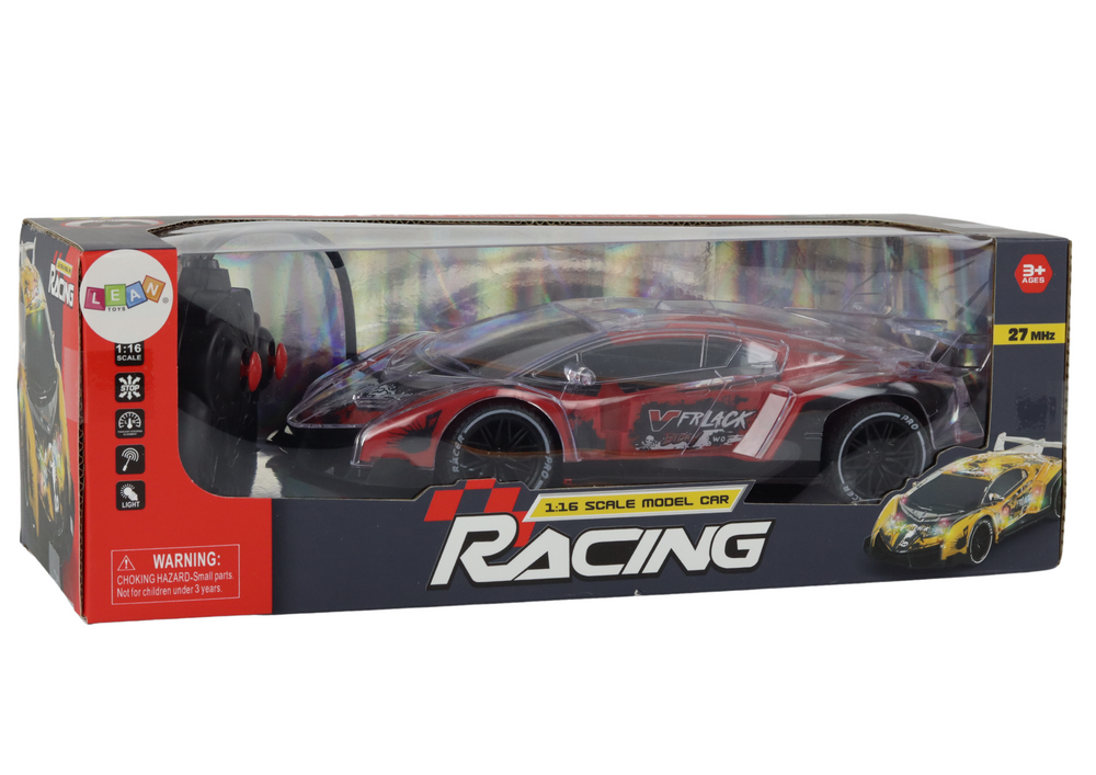 Nuotoliu valdomas sportinis automobilis lean toys racing 1:16, raudonas