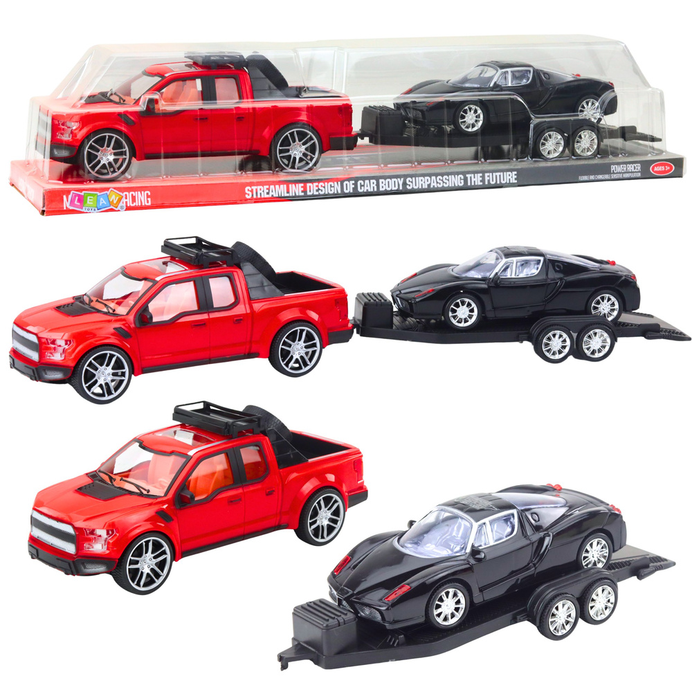 Visureigių rinkinys su automobilių priekaba ir sportiniu automobiliu 58,5 cm