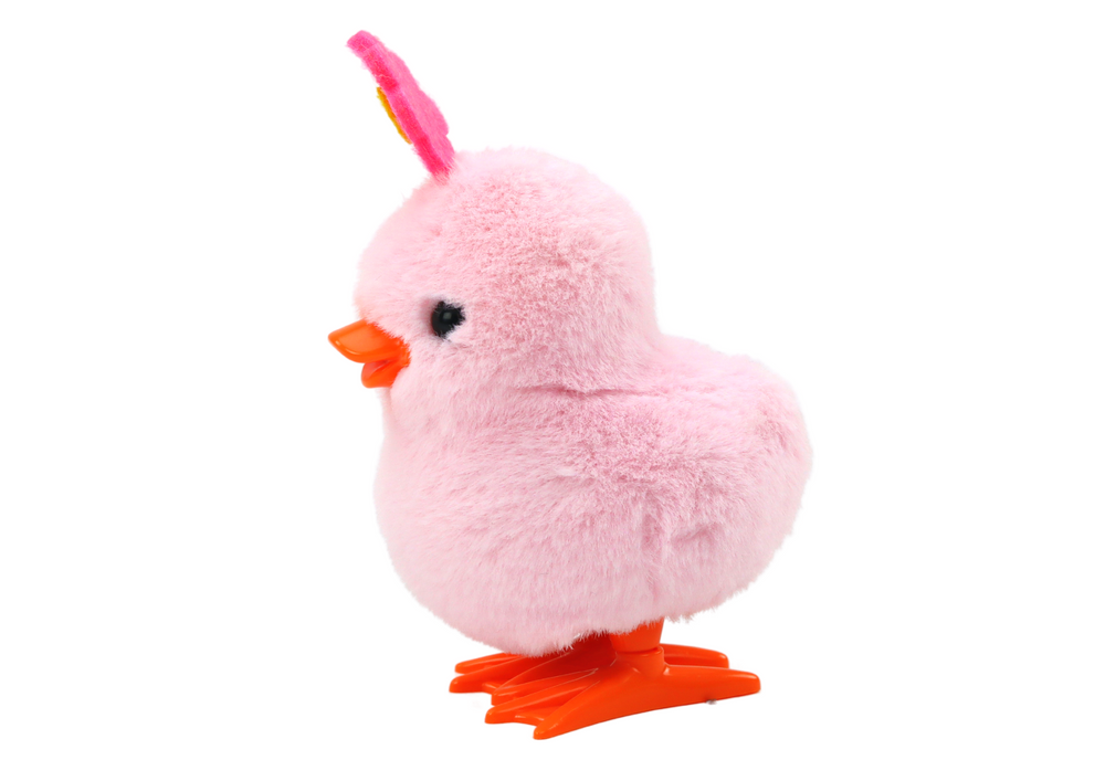 Prisukamas viščiukas su gėle lean toys,, rožinis