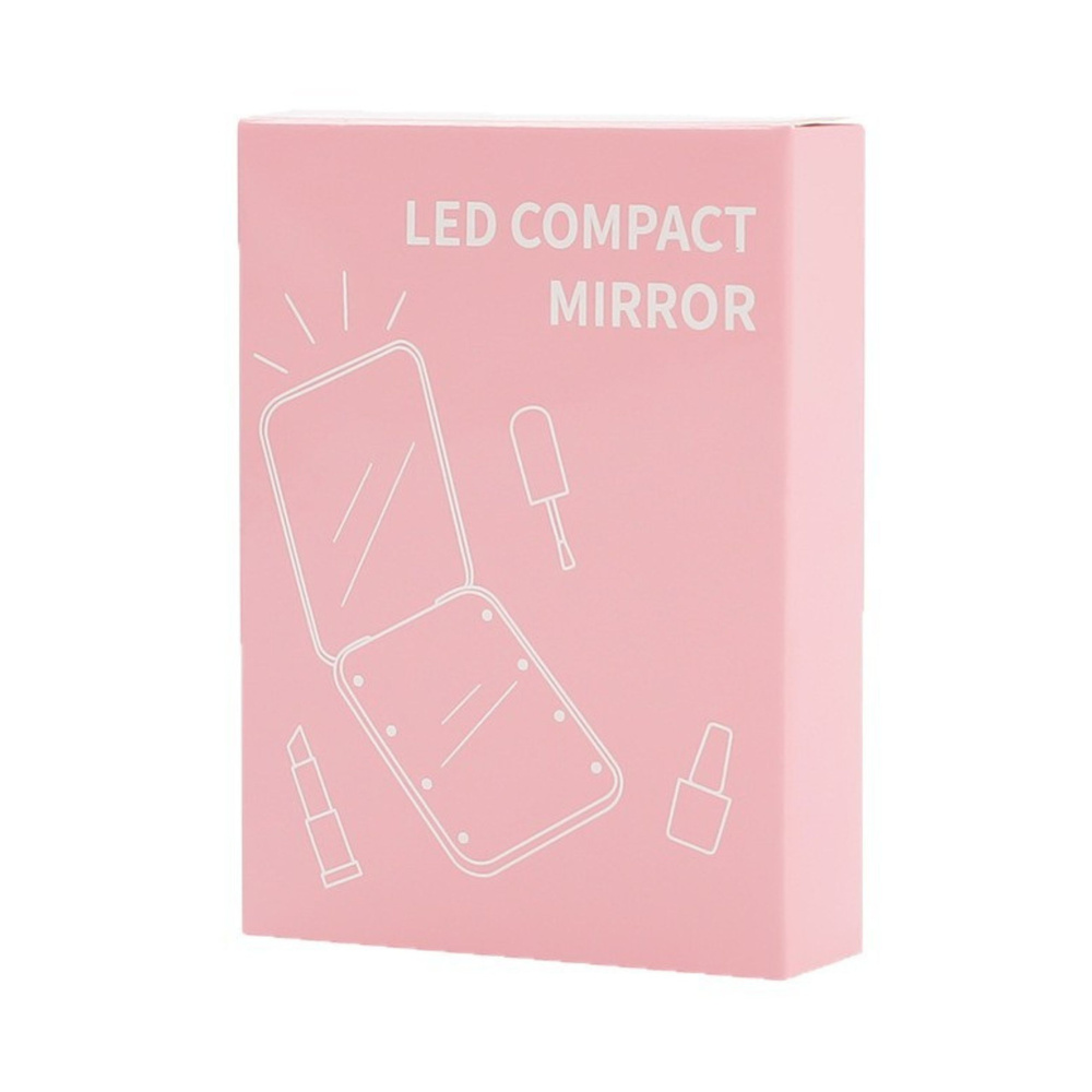 Veidrodėlis su led apšvietimu 8.3x6.3 cm, rožinis 2