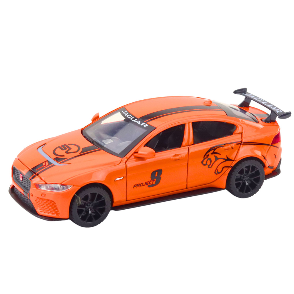 Automodelis jaguar metalinis 16x7x5 cm oranžinis 1