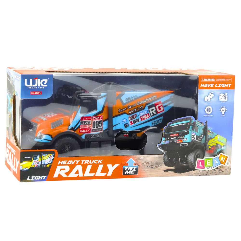 Nuotolinio valdymo rc sunkvežimis, oranžinis ir mėlynas, 20 cm 3