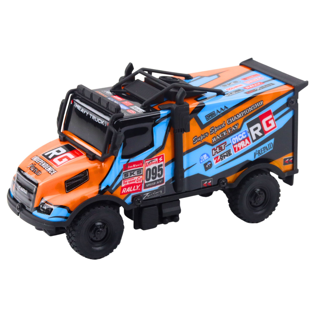 Nuotolinio valdymo rc sunkvežimis, oranžinis ir mėlynas, 20 cm 1