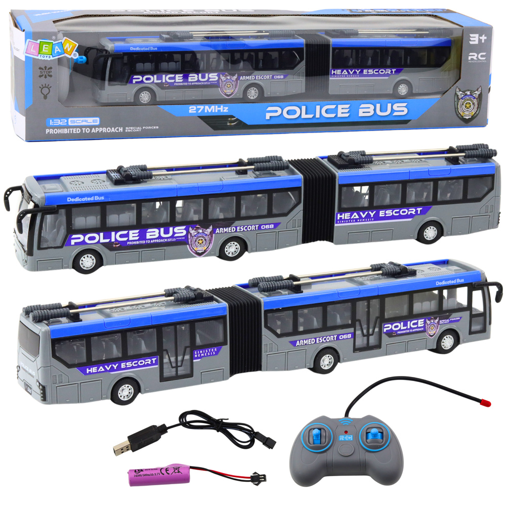 Nuotoliniu būdu valdomas policijos autobusas su led apšvietimu, 1:32