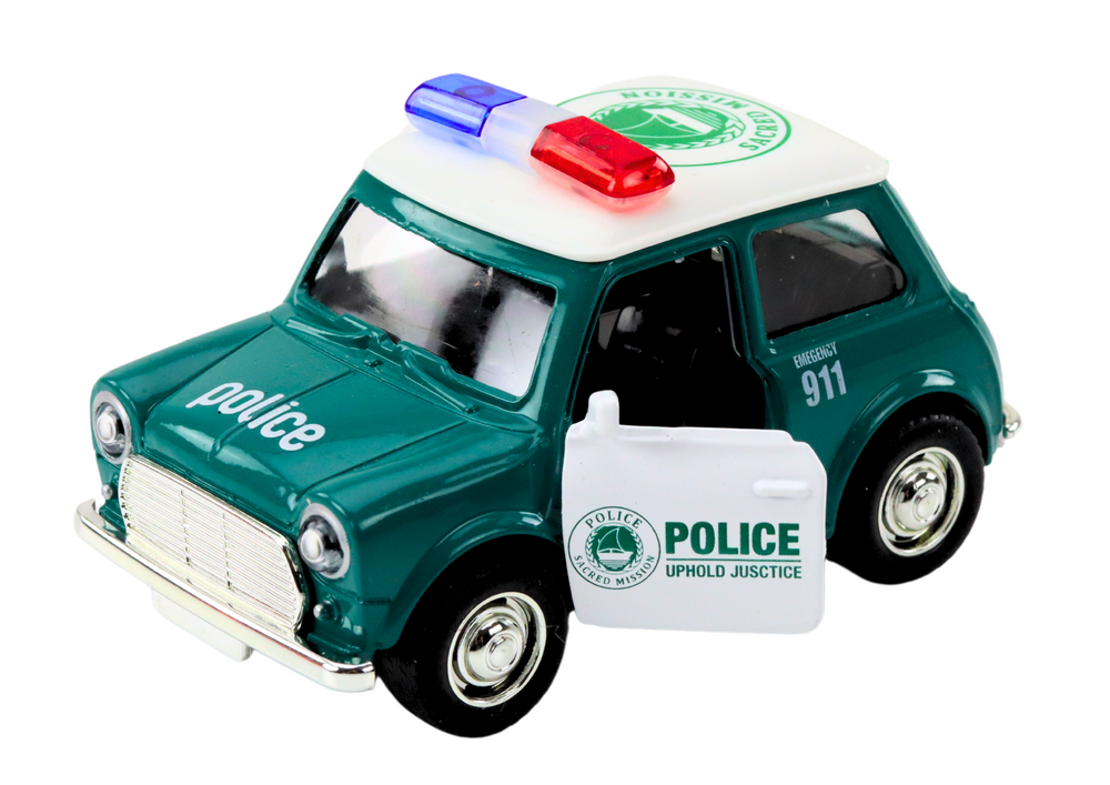 Klasikinis policijos automobilis 1:38 su šviesomis ir garsais