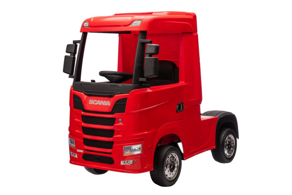 Akumuliatorinis automobilis vaikams scania 500r hl698 raudonas 4x4