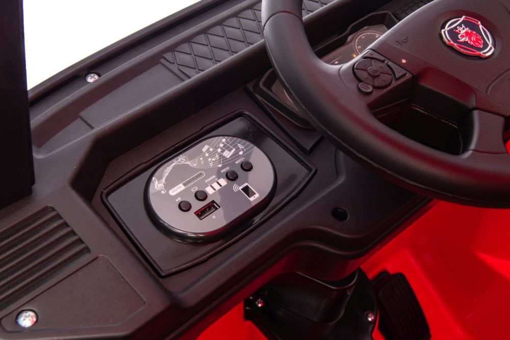 Akumuliatorinis automobilis vaikams scania 500r hl698 raudonas 4x4