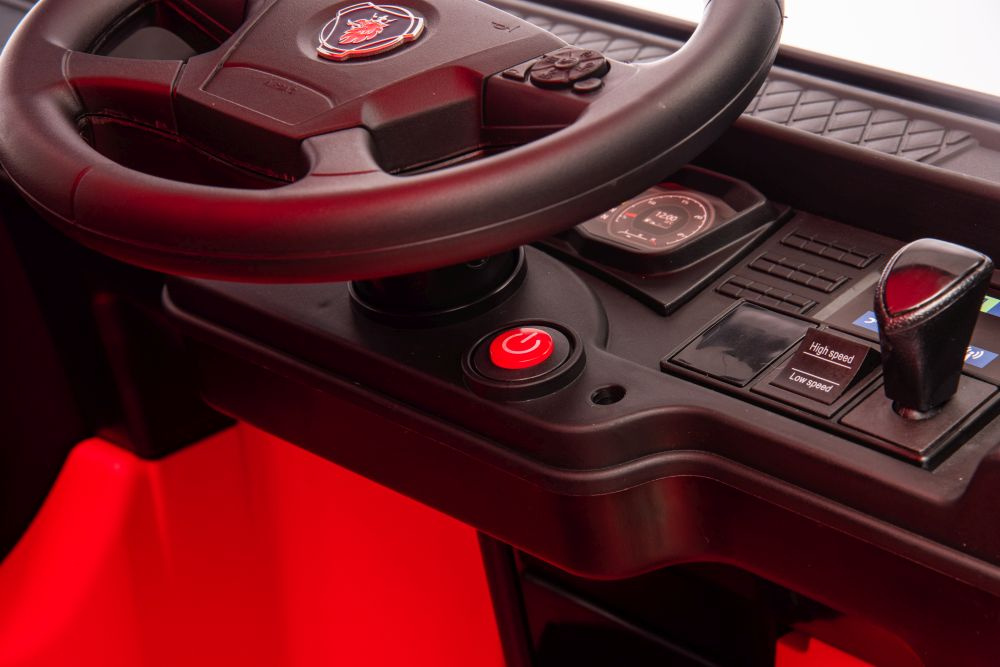 Akumuliatorinis automobilis vaikams scania 500r hl698 raudonas 4x4