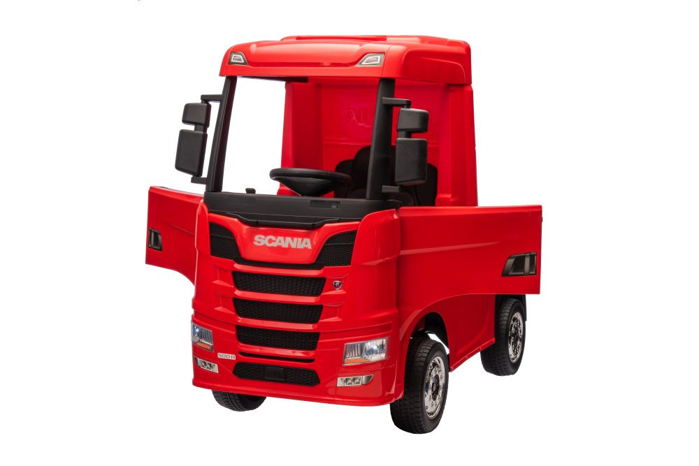Akumuliatorinis automobilis vaikams scania 500r hl698 raudonas 4x4