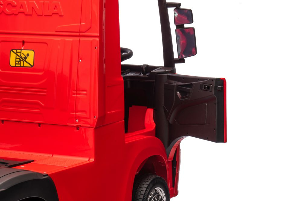 Akumuliatorinis automobilis vaikams scania 500r hl698 raudonas 4x4