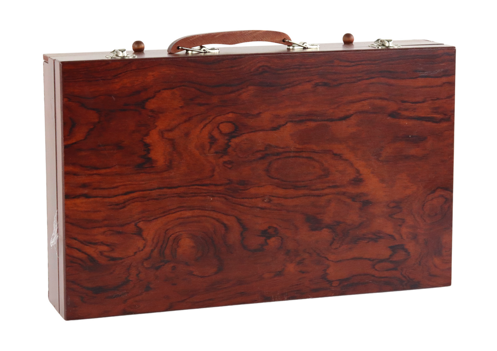 Dailės rinkinys mediniame lagamine – 123 elementai