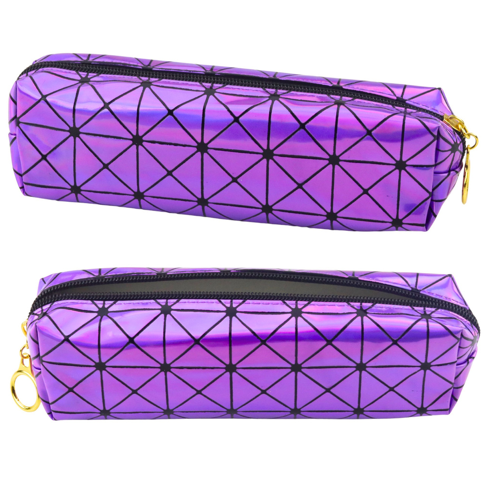 Violetinis holografinis penalas, 20x6.5cm
