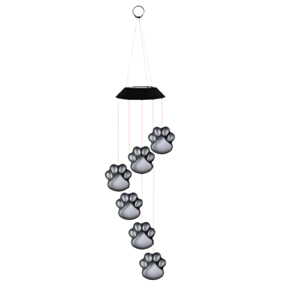 Saulės sodo led šviestuvas šuns pėdutės formos, 70 cm