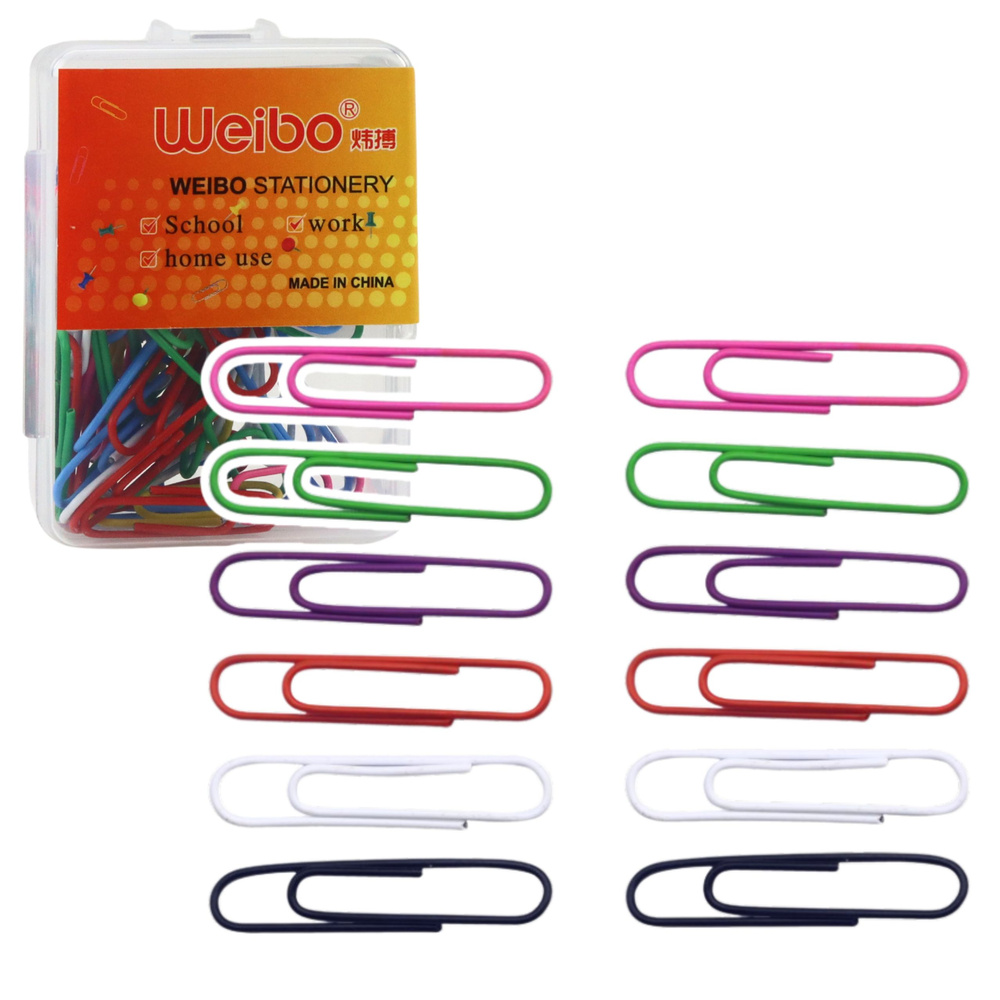 Spalvotų sąvaržėlių rinkinys, 33 mm, 40 vnt.