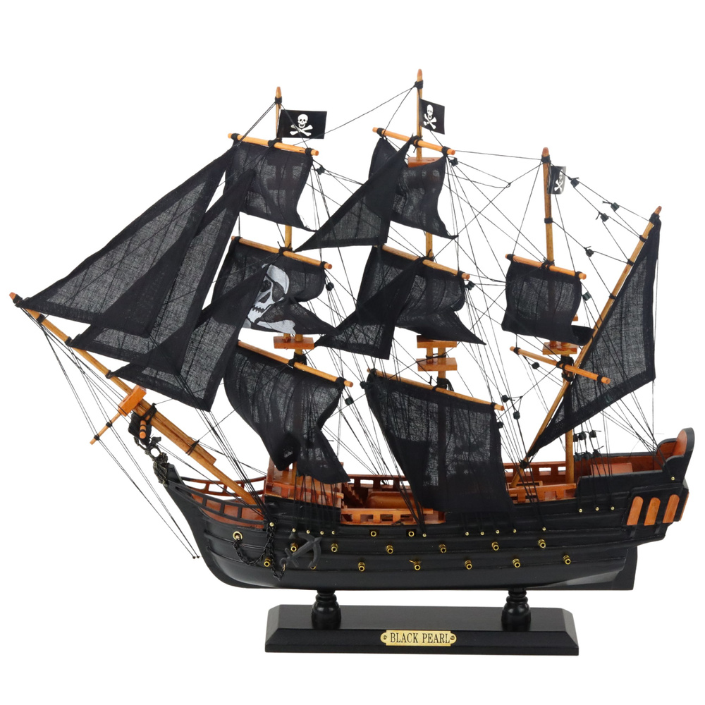 Dekoratyvinis burlaivis modelis black pearl 49x43 cm