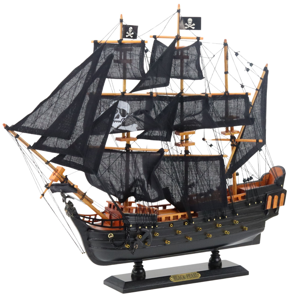 Dekoratyvinis burlaivis modelis black pearl 49x43 cm