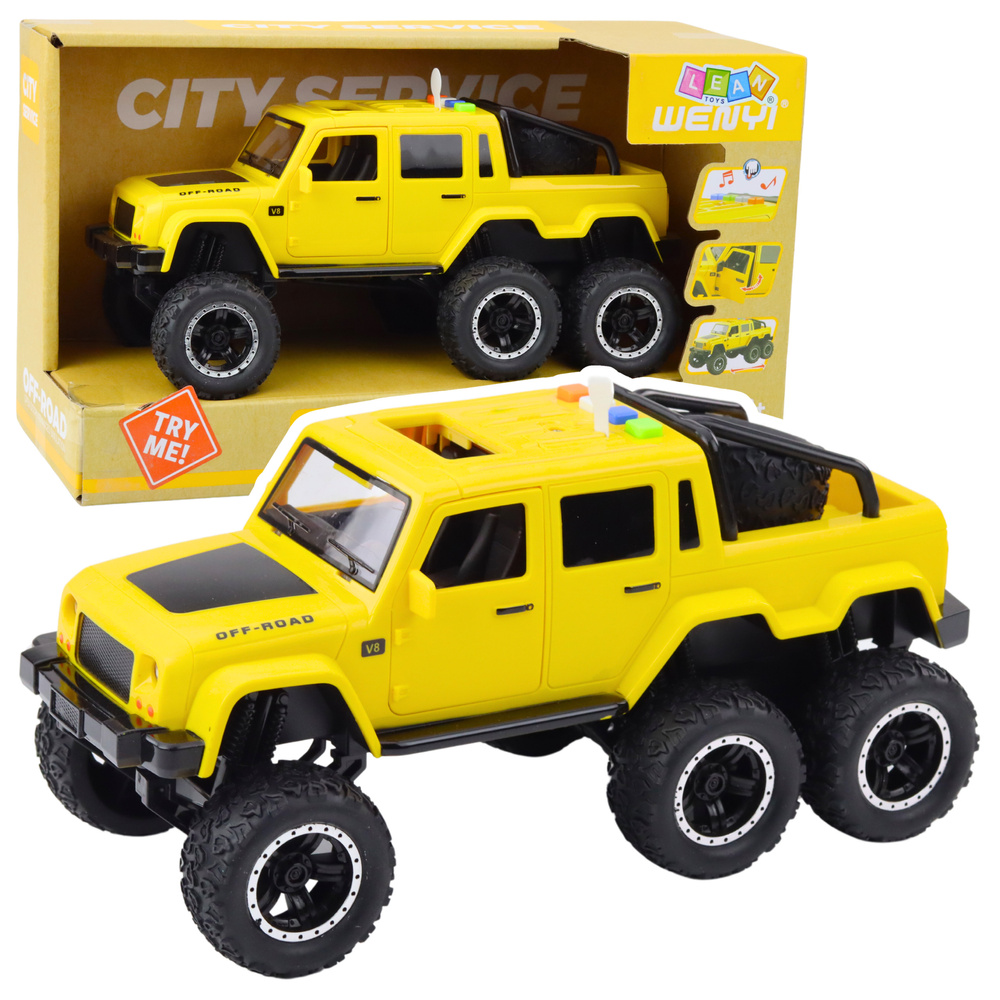 Geltonas 6x6 visureigis su garso ir šviesos efektais