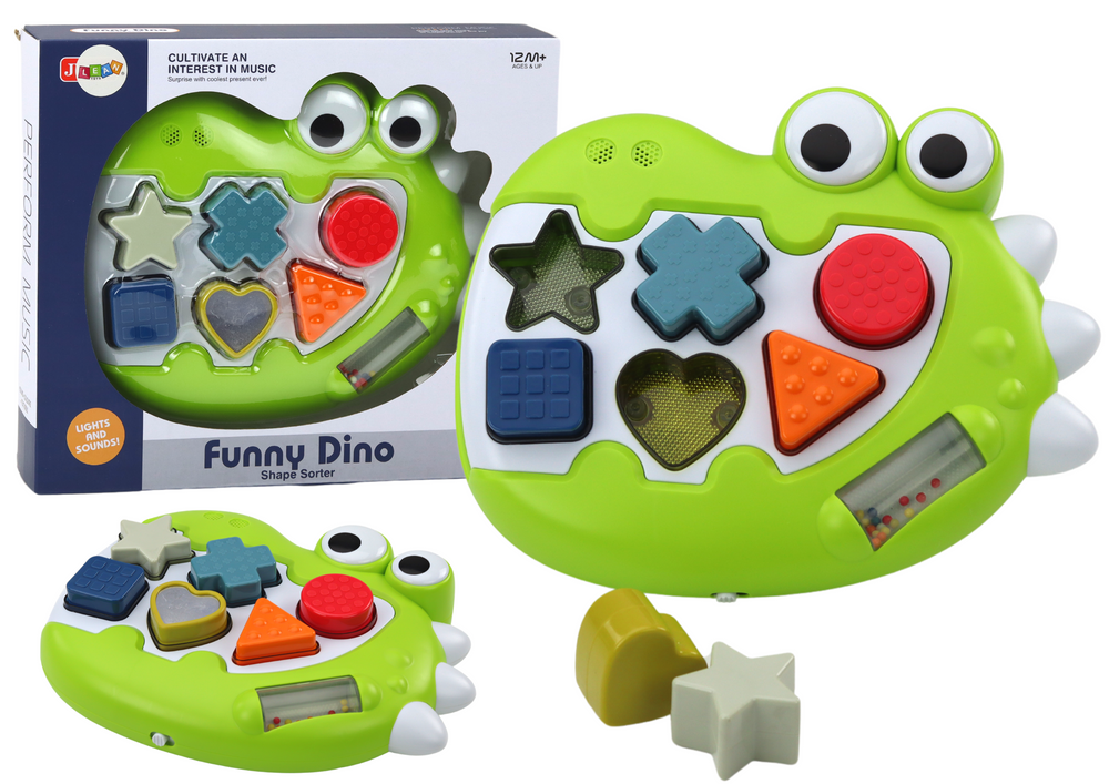 Sensorinis rūšiuoklis su garso efektais lean toys dinozauras