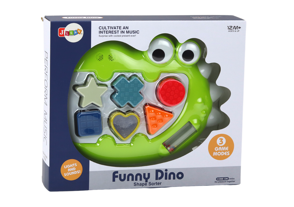 Sensorinis rūšiuoklis su garso efektais lean toys dinozauras