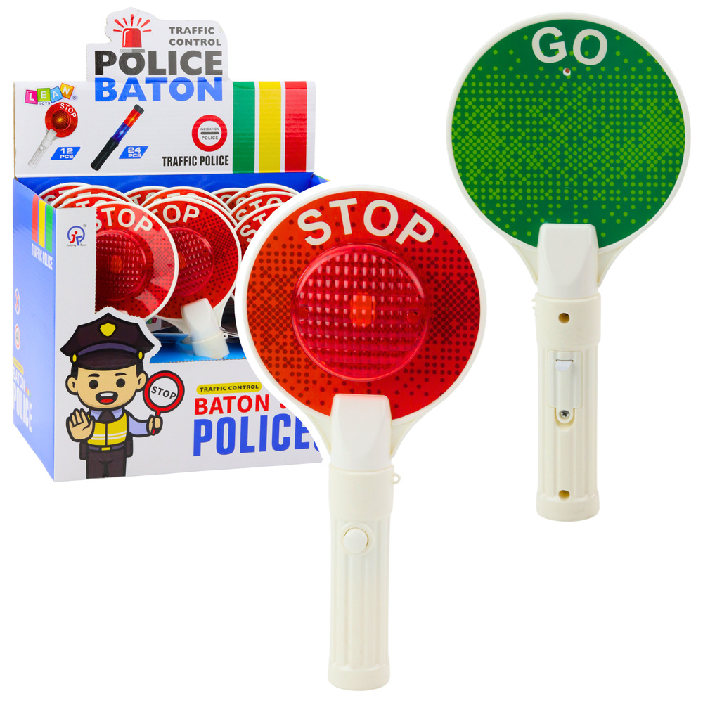 Žaislinis policijos signalas stop/go su apšvietimu vaikams