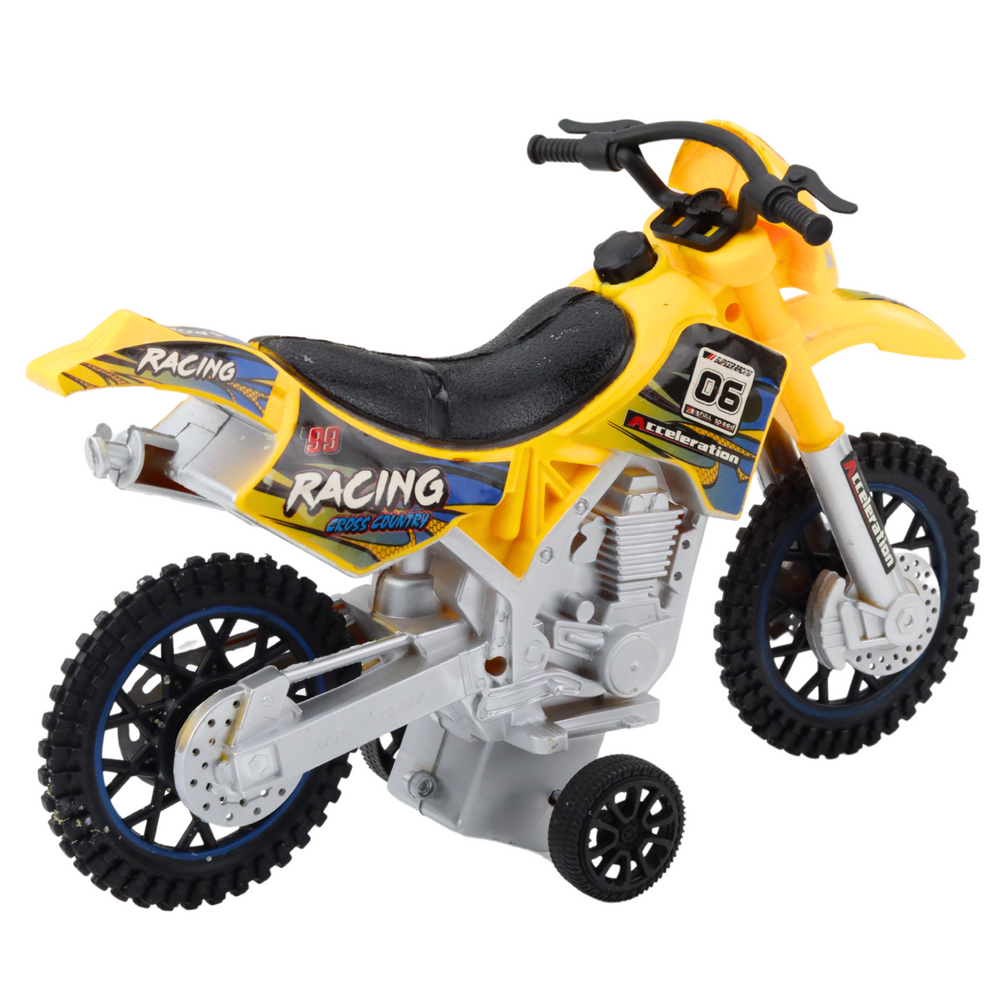 Žaislinis krosinis motociklas su šviesų ir garso efektais