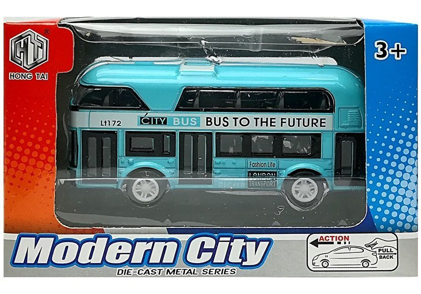 Dviaukštis autobusas su traukimo mechanizmu