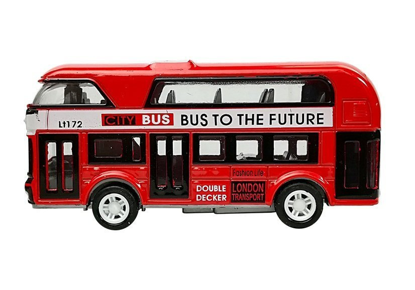 Dviaukštis autobusas su traukimo mechanizmu