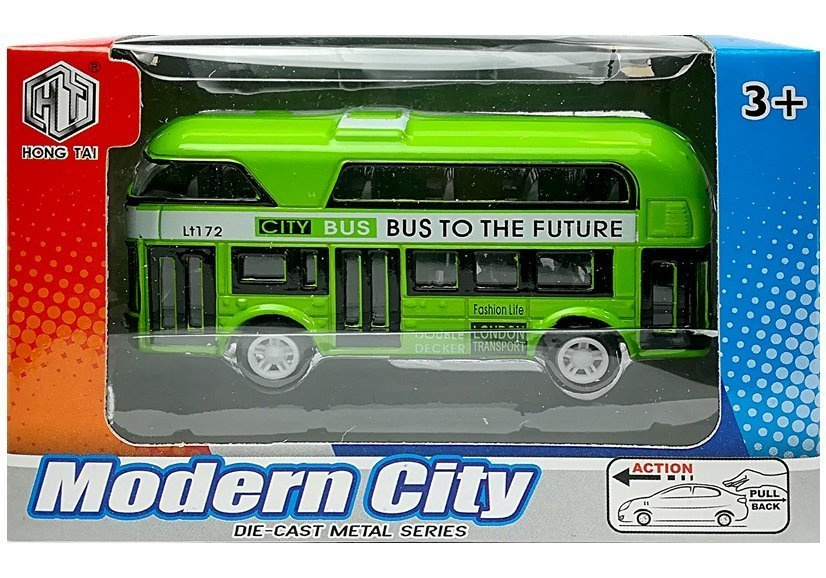Dviaukštis autobusas su traukimo mechanizmu