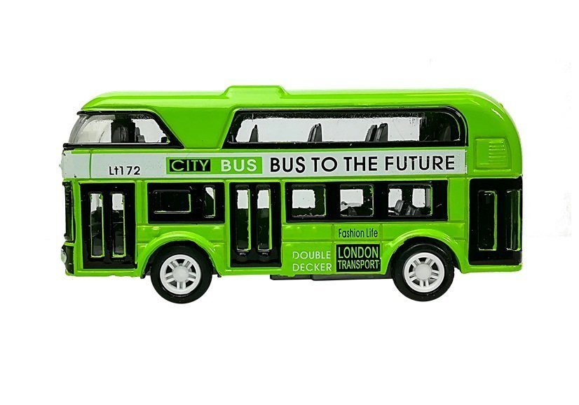 Dviaukštis autobusas su traukimo mechanizmu