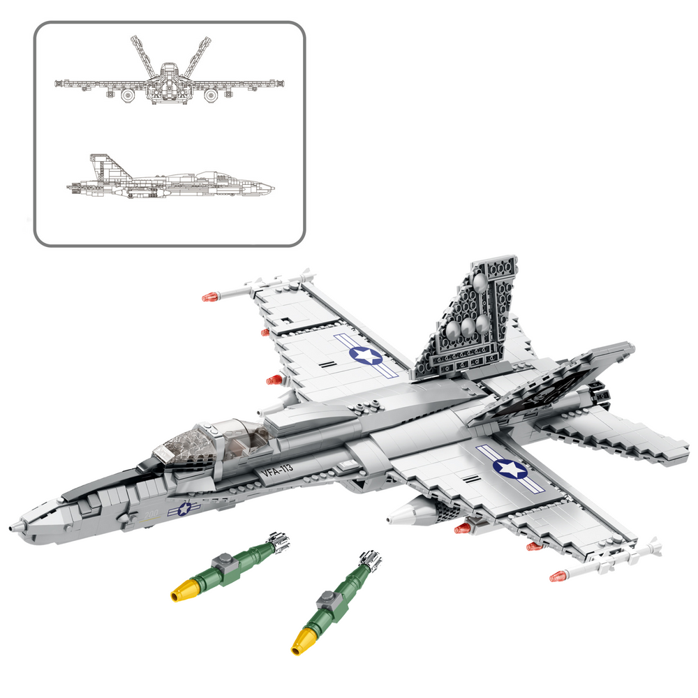 Konstrukcinis rinkinys – f-16 kovinis lėktuvas 1427 dalys