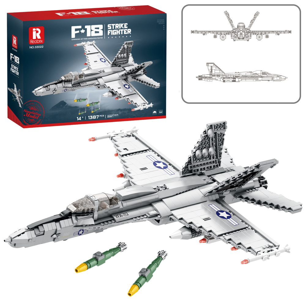 Konstrukcinis rinkinys – f-16 kovinis lėktuvas 1427 dalys