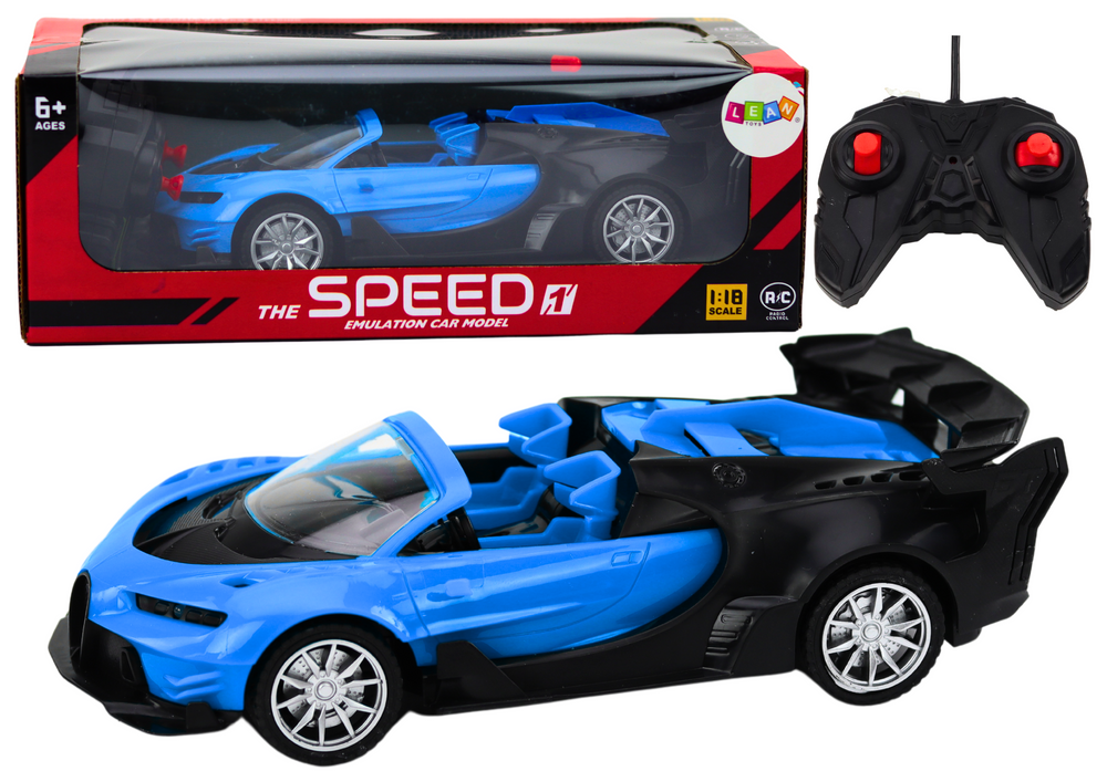 Nuotoliniu būdu valdomas sportinis automobilis 1:18 mėlynas