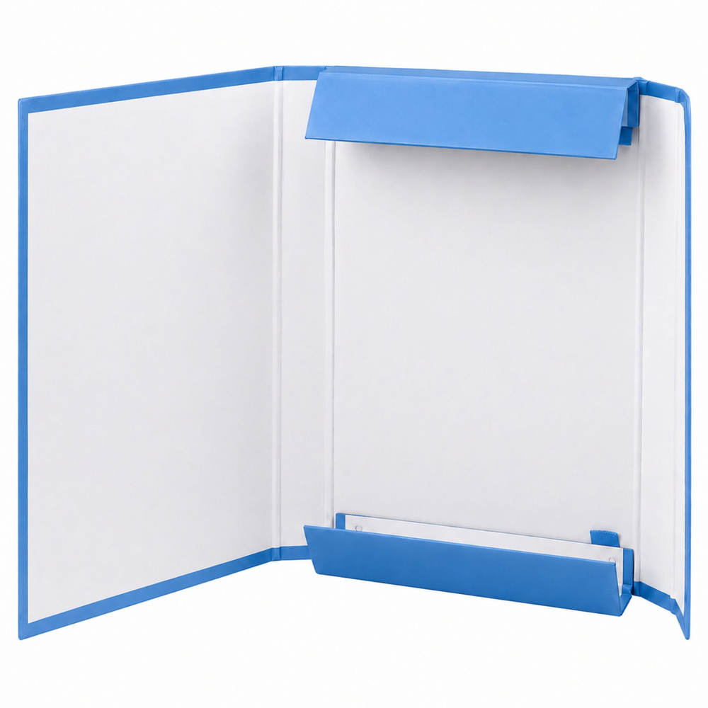 A4 dokumentų aplankas su atvartais ir elastine juosta, mėlynas, 34,5 × 24 × 4,5 cm 2