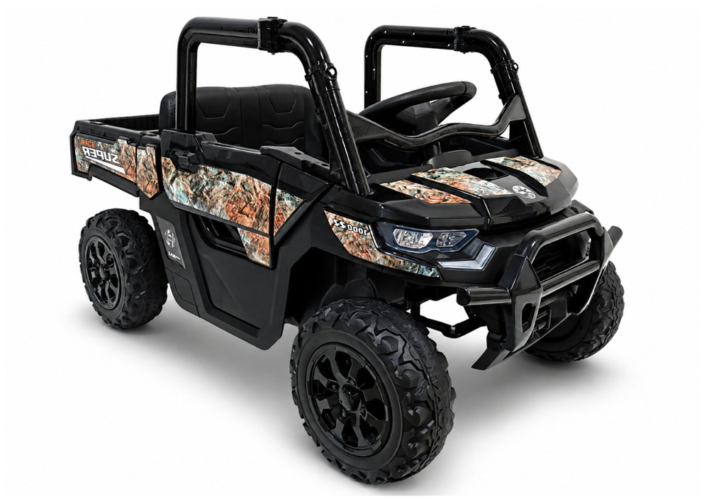 Akumuliatorinis 4x4 automobilis juodas