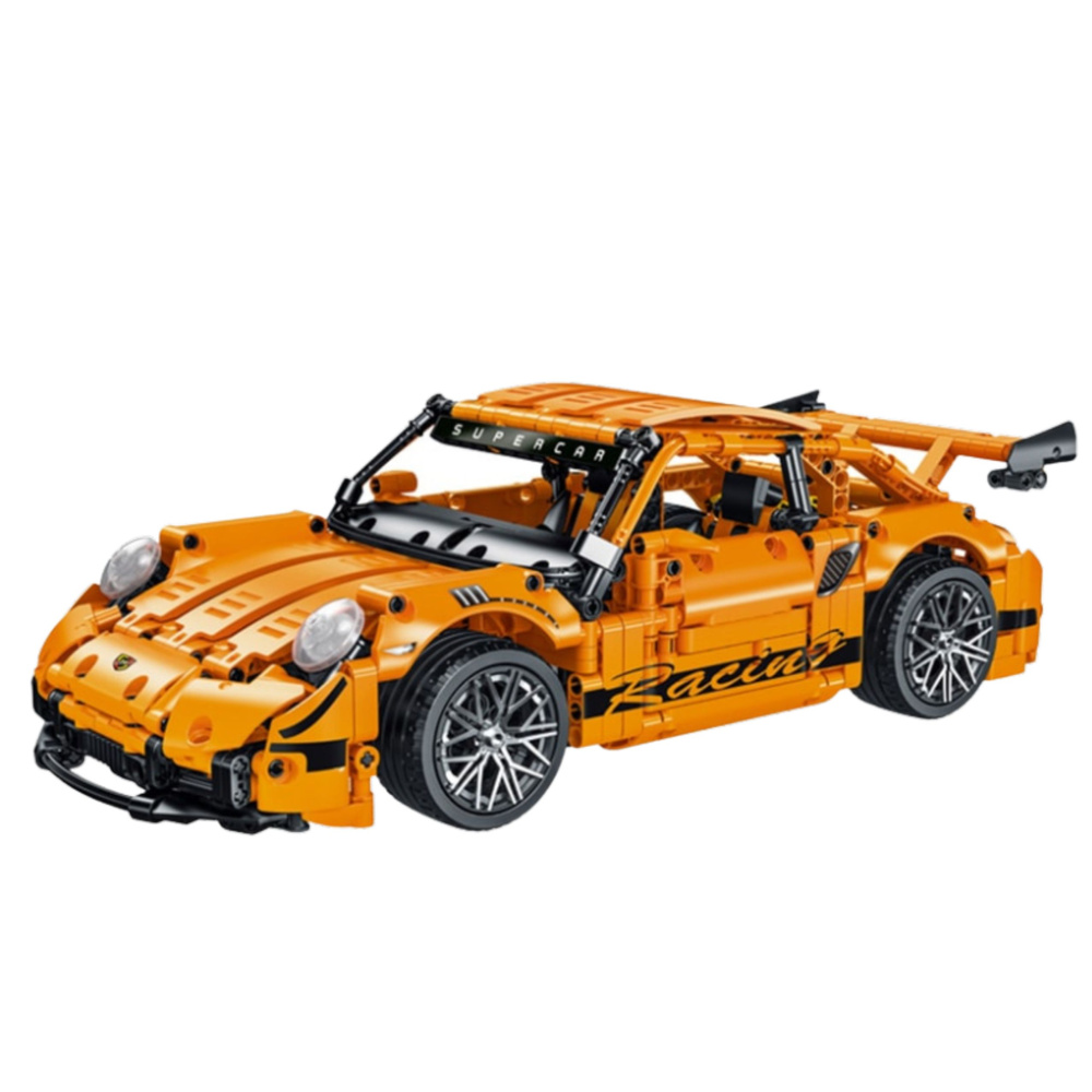 Konstruktorius sportinis automobilis gt racing 1:14, 1268 detalių, oranžinis
