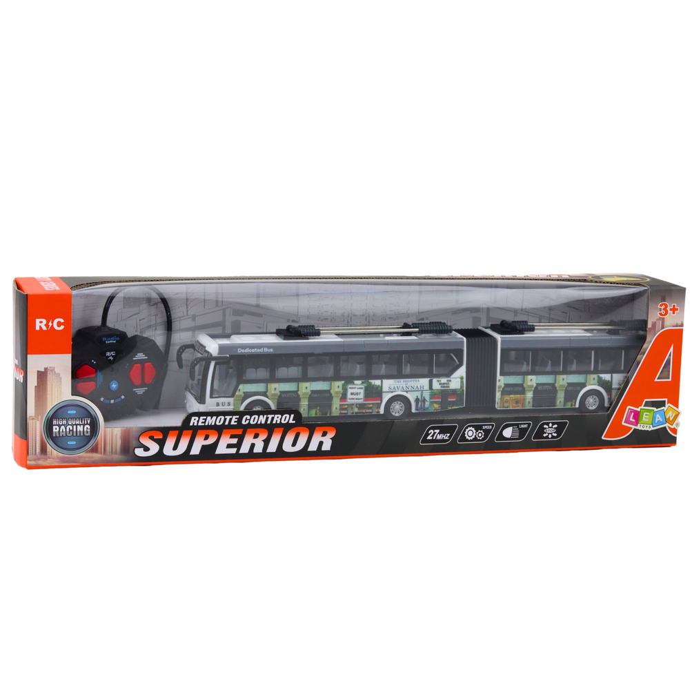 Nuotoliniu būdu valdomas troleibusas su led šviesomis, 36 cm