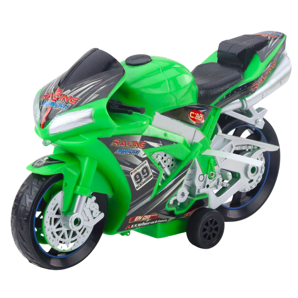 Žaislinis lenktyninis motociklas su šviesomis ir garsais, žalias 1