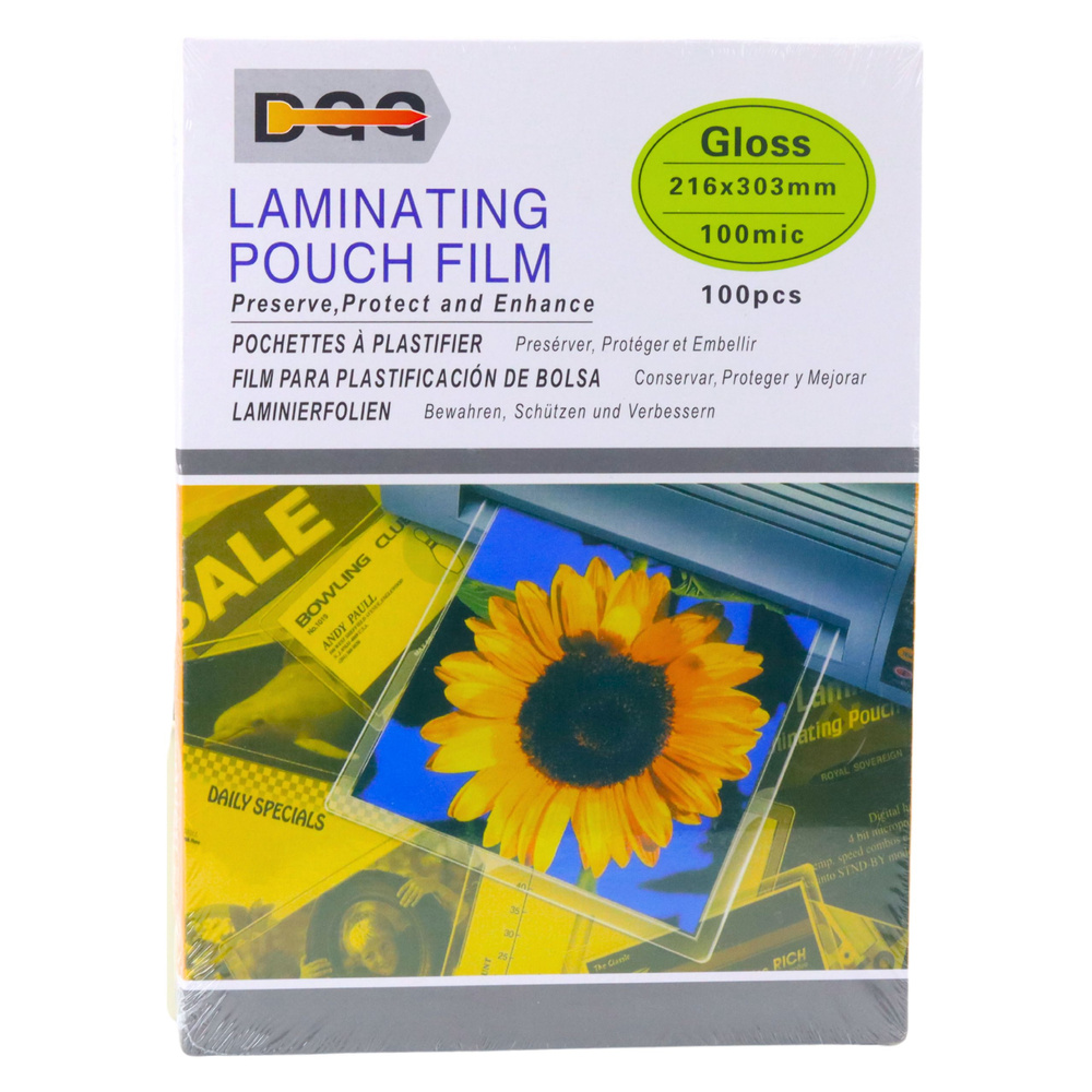 Blizgi laminavimo plėvelė dqa 216x303 mm 100 mikronų, 100 vnt.