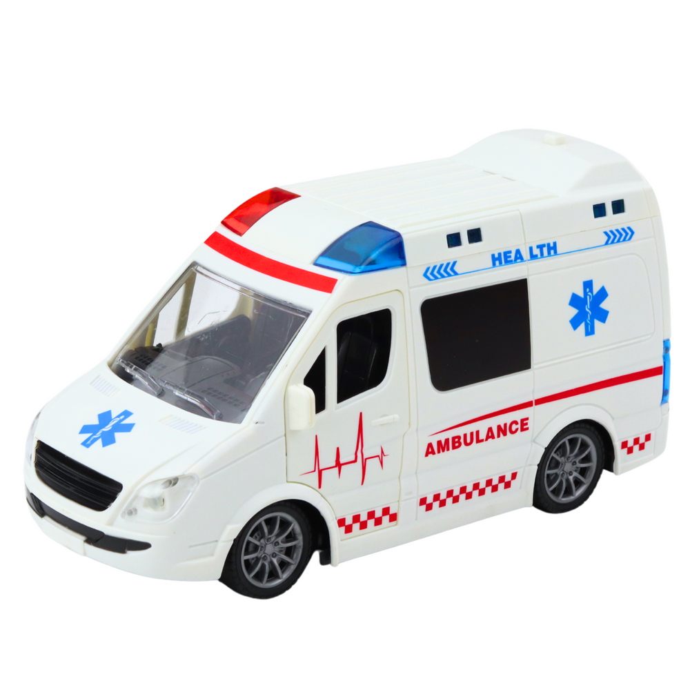 Nuotolinio valdymo greitosios pagalbos automobilis su šviesomis ir garsais, 20 cm