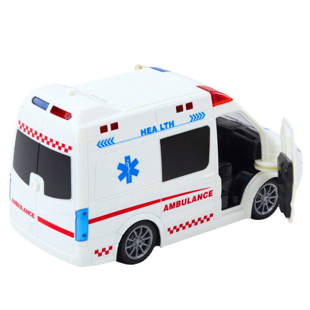 Nuotolinio valdymo greitosios pagalbos automobilis su šviesomis ir garsais, 20 cm