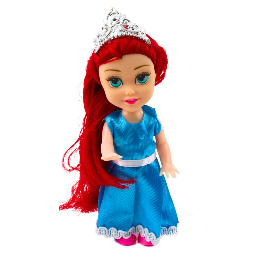 Mini princesių lėlių rinkinys su pasakų suknelėmis, 6 vnt.