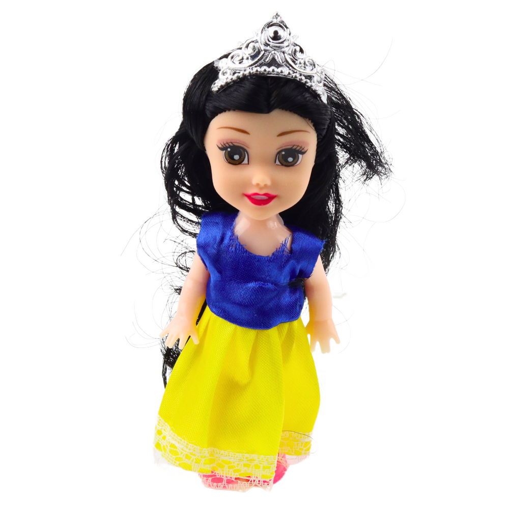 Mini princesių lėlių rinkinys su pasakų suknelėmis, 6 vnt.
